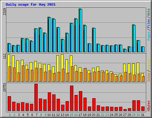 Daily usage for May 2021