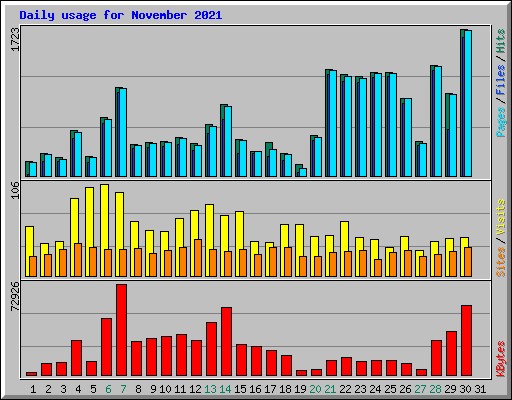 Daily usage for November 2021