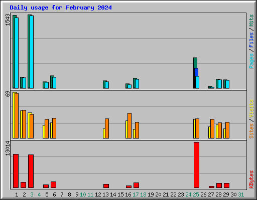 Daily usage for February 2024