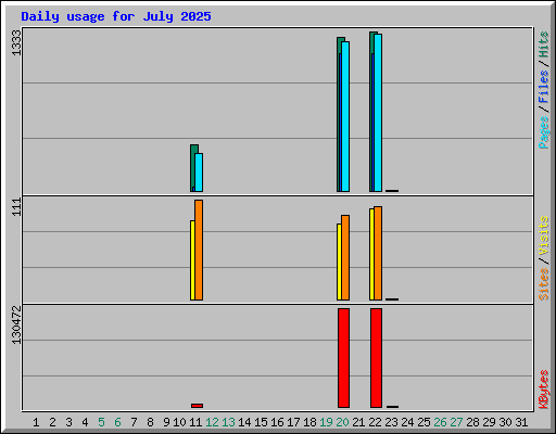 Daily usage for July 2025