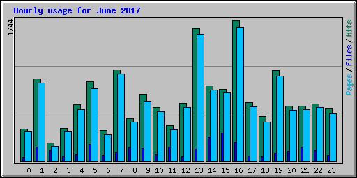 Hourly usage for June 2017