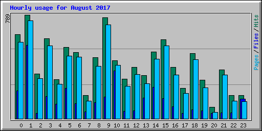 Hourly usage for August 2017
