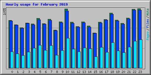 Hourly usage for February 2019