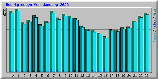 Hourly usage for January 2020