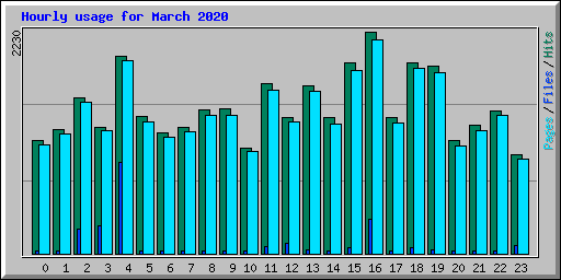 Hourly usage for March 2020