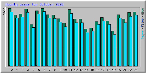 Hourly usage for October 2020