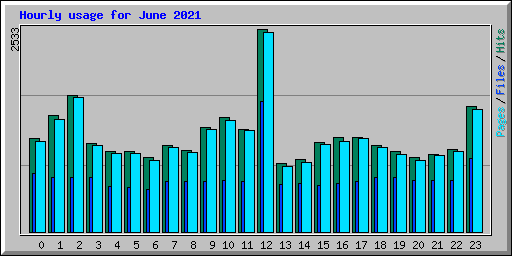 Hourly usage for June 2021