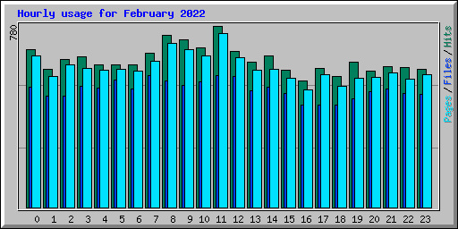 Hourly usage for February 2022