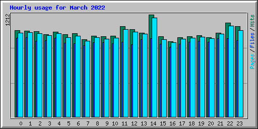Hourly usage for March 2022