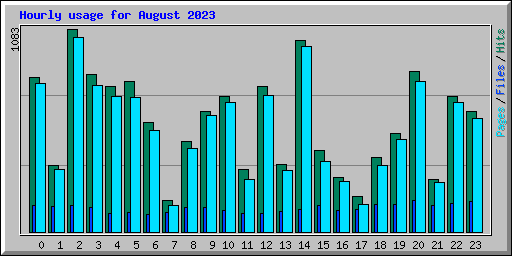 Hourly usage for August 2023