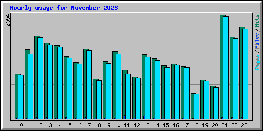 Hourly usage for November 2023