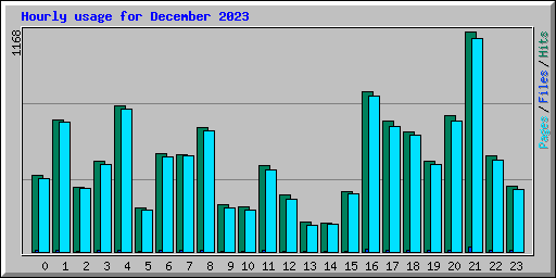 Hourly usage for December 2023